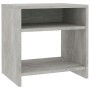 Mesita de noche madera contrachapada gris hormigón 40x30x40 cm
