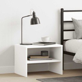 Mesita de noche madera contrachapada blanco 40x30x30 cm Mesita de noche madera contrachapada blanco 40x30x30 cm