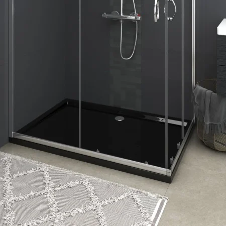 Rectangular black ABS shower tray 80x120 cm by vidaXL, Shower trays - Ref: Foro24-148919, Price: 117,13 €, Discount: %
