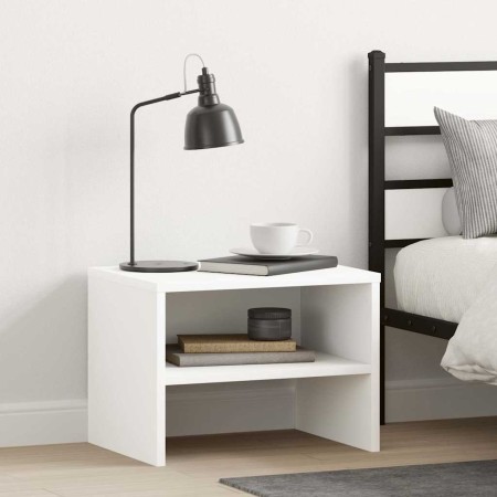 Mesitas de noche 2 uds madera contrachapada blanco 40x30x30 cm
