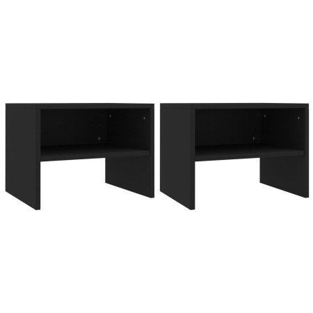 Mesitas de noche 2 uds madera contrachapada negro 40x30x30 cm en Mesitas de noche | Comprar online en Foro24