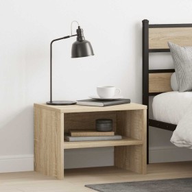 Mesita de noche madera contrachapada roble sonoma 40x30x30 cm Mesita de noche madera contrachapada roble sonoma 40x30x30 cm
