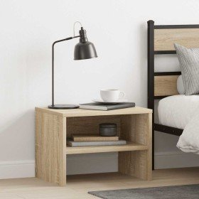 Mesita de noche madera contrachapada roble sonoma 40x30x30 cm Mesita de noche madera contrachapada roble sonoma 40x30x30 cm