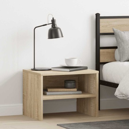 Mesita de noche madera contrachapada roble sonoma 40x30x30 cm
