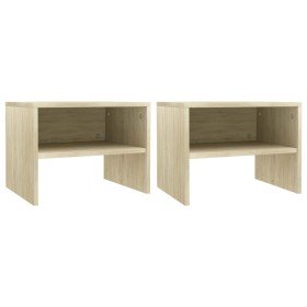 Mesitas de noche 2 uds contrachapada color roble 40x30x30 cm Mesitas de noche 2 uds contrachapada color roble 40x30x30 cm