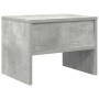 Mesita de noche madera contrachapada gris hormigón 40x30x30 cm