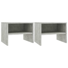 Mesitas de noche 2 uds madera contrachapada hormigón 40x30x30cm Mesitas de noche 2 uds madera contrachapada hormigón 40x30x30cm