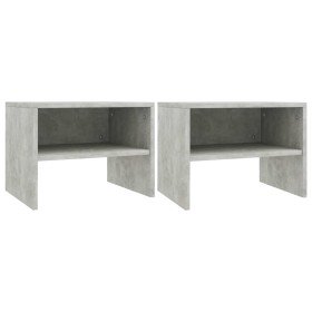 Mesitas de noche 2 uds madera contrachapada hormigón 40x30x30cm Mesitas de noche 2 uds madera contrachapada hormigón 40x30x30cm