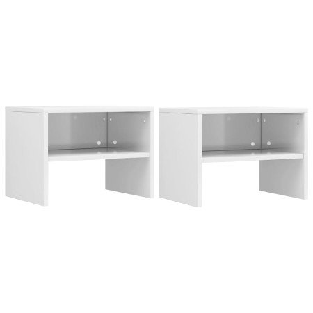 Mesitas de noche 2 uds madera contrachapada blanco 40x30x30 cm en Mesitas de noche | Comprar online en Foro24