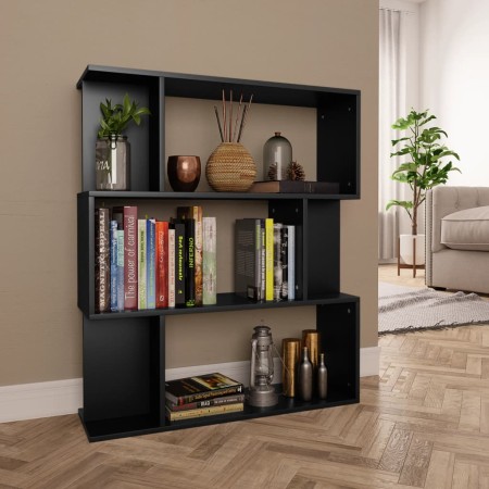 Estantería/divisor madera contrachapada negro 80x24x96 cm en Librerías y estanterías | Comprar online en Foro24