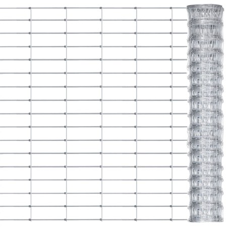 Gartenzaun aus silbernem verzinktem Stahl 50x0,8 m von vidaXL, Zaunpaneele - Ref: Foro24-149496, Preis: 98,11 €, Rabatt: %