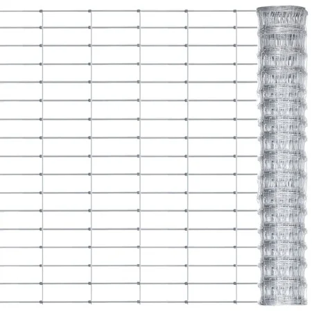 Gartenzaun aus silbernem verzinktem Stahl 50x0,8 m von vidaXL, Zaunpaneele - Ref: Foro24-149496, Preis: 96,93 €, Rabatt: %
