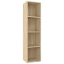 Estantería libros/mueble TV contrachapada roble 36x30x143 cm