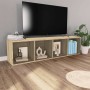 Estantería libros/mueble TV contrachapada roble 36x30x143 cm
