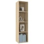 Estantería libros/mueble TV contrachapada roble 36x30x143 cm