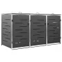 Shed for three steel garbage containers 207x77.5x112.5 cm by vidaXL, Waste container supports - Ref: Foro24-149556, Price: 53...