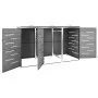 Shed for three steel garbage containers 207x77.5x112.5 cm by vidaXL, Waste container supports - Ref: Foro24-149556, Price: 53...