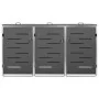 Shed for three steel garbage containers 207x77.5x112.5 cm by vidaXL, Waste container supports - Ref: Foro24-149556, Price: 53...