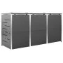 Shed for three steel garbage containers 207x77.5x112.5 cm by vidaXL, Waste container supports - Ref: Foro24-149556, Price: 53...