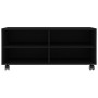 Mueble de TV con ruedas madera contrachapada negro 90x35x35 cm en Muebles TV | Comprar online en Foro24