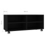 Mueble de TV con ruedas madera contrachapada negro 90x35x35 cm en Muebles TV | Comprar online en Foro24