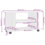 Mueble de TV con ruedas madera de ingeniería blanco 80x40x45 cm