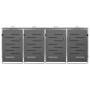 Shed for 4 steel garbage containers 276.5x77.5x112.5 cm by vidaXL, Waste container supports - Ref: Foro24-149557, Price: 653,...