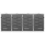 Shed for 4 steel garbage containers 276.5x77.5x112.5 cm by vidaXL, Waste container supports - Ref: Foro24-149557, Price: 694,...