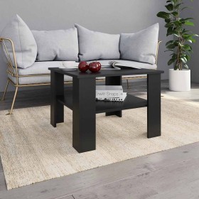 Mesa de centro madera contrachapada negro 60x60x42 cm