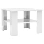 Mesa de centro madera contrachapada blanco brillante 60x60x42cm