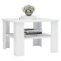 Mesa de centro madera contrachapada blanco brillante 60x60x42cm