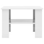 Mesa de centro madera contrachapada blanco brillante 60x60x42cm