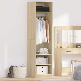 Armario de madera contrachapada color roble 50x50x200 cm