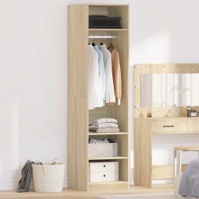 Armario de madera contrachapada color roble 50x50x200 cm