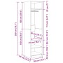Armario de madera contrachapada color roble 50x50x200 cm