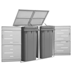 Shed for two steel garbage containers 138x77.5x112.5 cm by vidaXL, Waste container supports - Ref: Foro24-149559, Price: 376,...