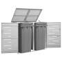 Shed for two steel garbage containers 138x77.5x112.5 cm by vidaXL, Waste container supports - Ref: Foro24-149559, Price: 355,...