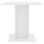 Mesa de comedor de madera contrachapada blanco 80x80x75 cm