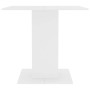 Mesa de comedor de madera contrachapada blanco 80x80x75 cm