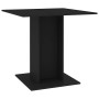 Mesa de comedor de madera contrachapada negro 80x80x75 cm