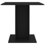 Mesa de comedor de madera contrachapada negro 80x80x75 cm