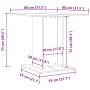 Mesa de comedor de madera contrachapada negro 80x80x75 cm