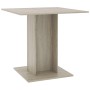 Mesa de comedor de madera contrachapada color roble 80x80x75 cm