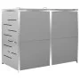 Shed for two steel garbage containers 138x77.5x112.5 cm by vidaXL, Waste container supports - Ref: Foro24-149559, Price: 376,...
