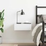 Mesita de noche flotante madera contrachapada blanco 40x30x15cm