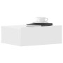 Mesita de noche flotante madera contrachapada blanco 40x30x15cm