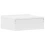 Mesita de noche flotante madera contrachapada blanco 40x30x15cm