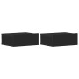 Mesitas de noche flotantes 2 uds contrachapada negro 40x30x15cm