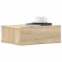 Mesitas de noche flotantes 2 uds contrachapada roble 40x30x15cm
