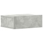 Mesita de noche flotante contrachapada gris hormigón 40x30x15cm